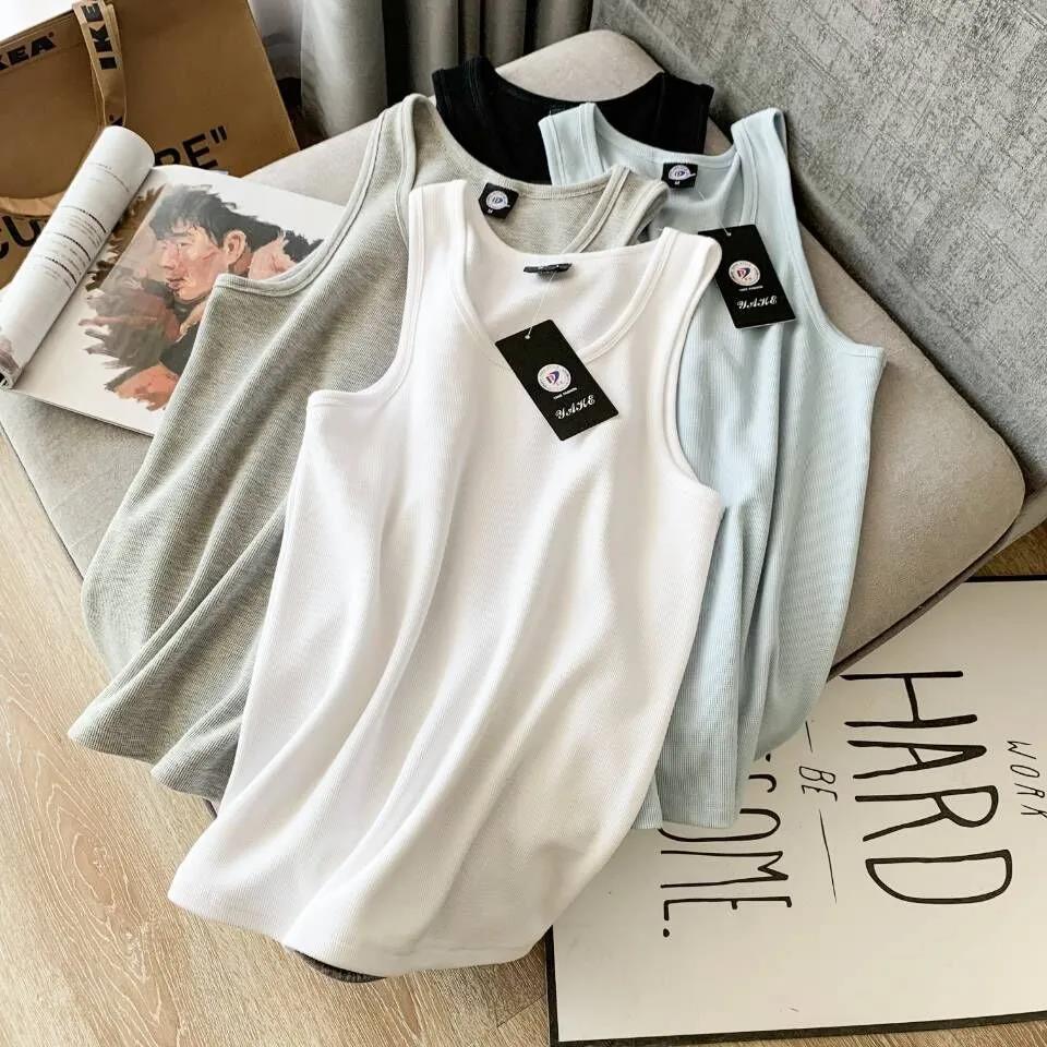 Cabbage Price Foreign Trade Tail Order Cotton Washed Men's Summer Leisure Sports Bottoming Stretch Sleeveless Vest