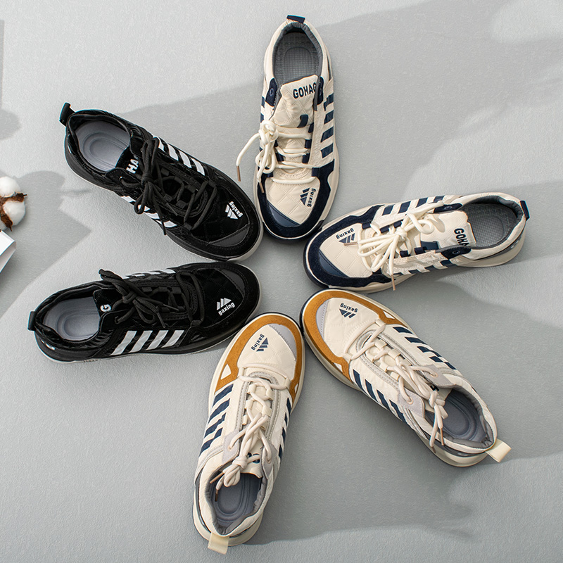 Pure pick up missed UK original single rubber elastic sole male retro casual sneaker men's low help shoes Agan shoes