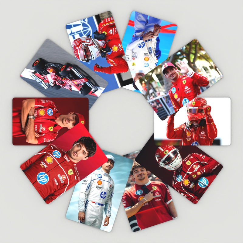 Charles Leclerc High-Definition Double-Sided Thickened Photo Card Ferrari F1 Team Charles Leclerc Photo Card