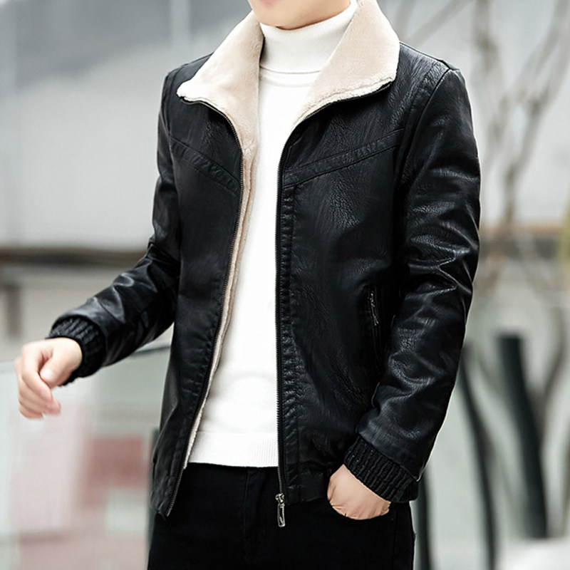 Winter 2022 new leather jacket pie overcomes the male fur one coat of the Korean coat and handsome plus thick leather coat