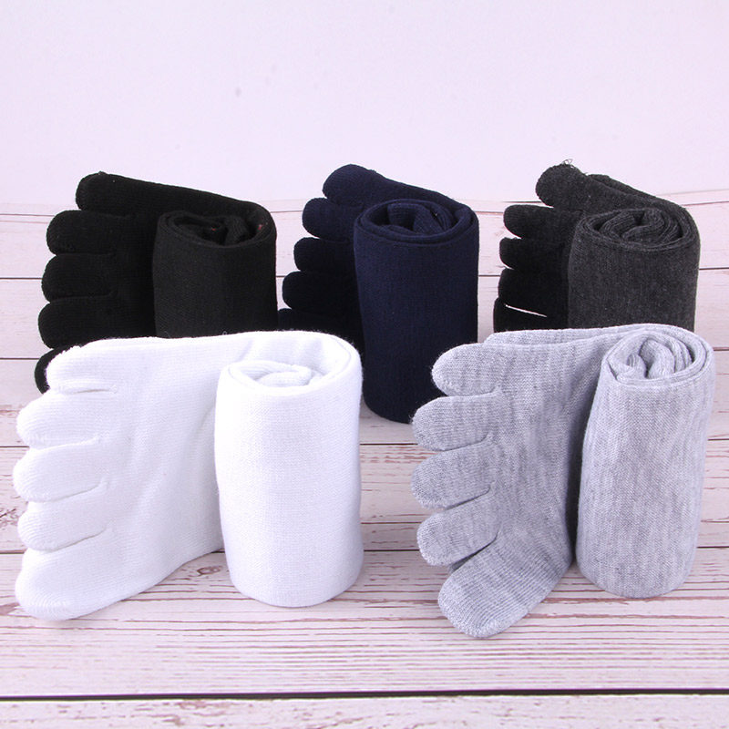 Five-toed socks men's mid-tube four-season toe socks deodorant sweat-absorbing breathable five-toed toe socks socks sports