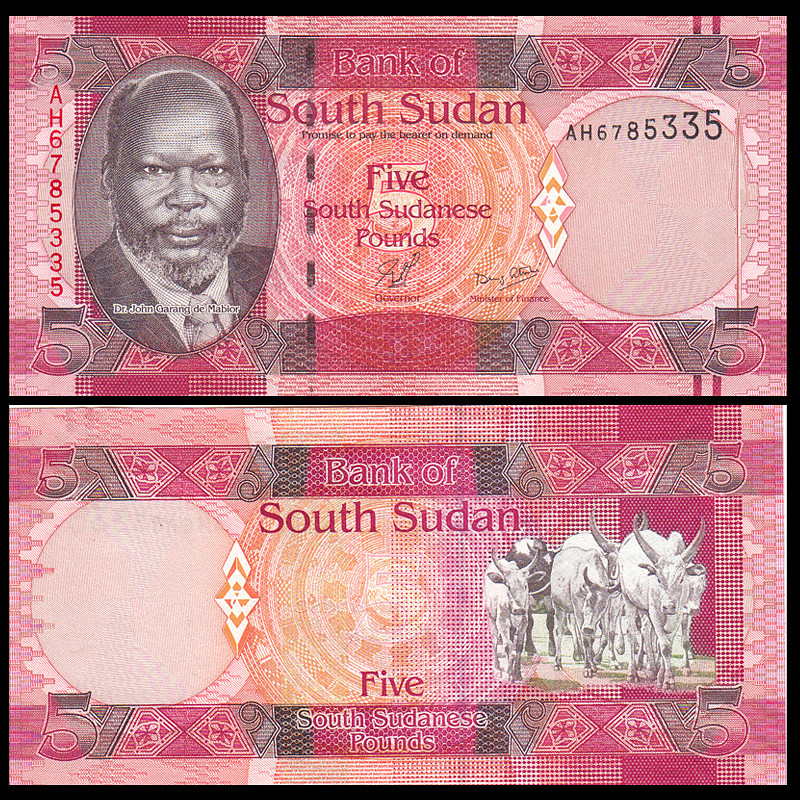 Nam Sudan 5 pound tiền giấy ngoại tệ tiền xu kỷ niệm đồng tiền nước ngoài Phi ngân hàng thu tiền đồng tiền cổ trung quốc