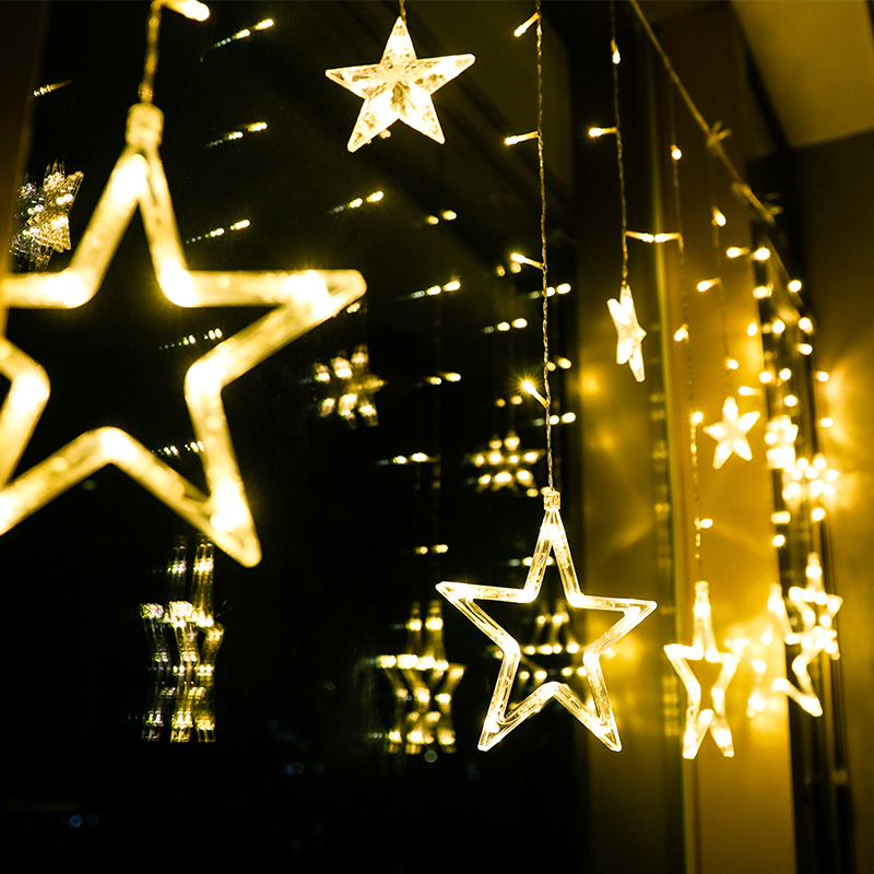 led star lights small colored lights flashing lights string full of stars net red bedroom romantic room curtain decorations arrangement