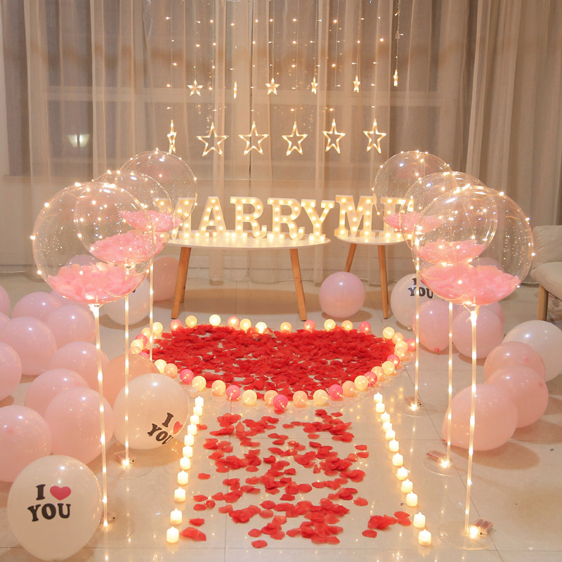 Proposal decoration creative supplies props scene indoor confession artifact room decoration birthday lights hotel Christmas