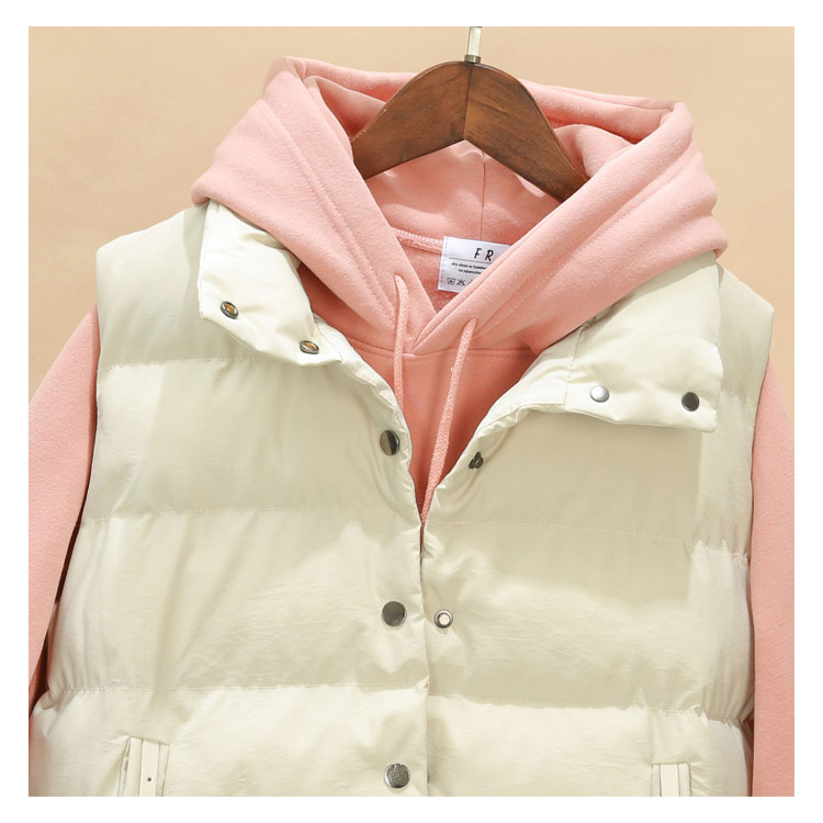 Áo vest cotton nữ mùa thu đông 2017 mới tay áo cotton vai đứng vest ngắn vest cotton áo khoác vest nữ