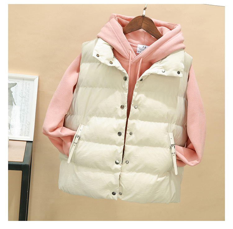 Áo vest cotton nữ mùa thu đông 2017 mới tay áo cotton vai đứng vest ngắn vest cotton áo cardigan nữ