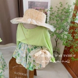 Летний лонгслив, юбка, комплект, детская одежда, семейный стиль, защита от солнца, цветочный принт