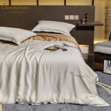 欧玫姗 Комплект, шелковый пододеяльник, простыня, покрывало, 4 предмета, легкий роскошный стиль, простой и элегантный дизайн