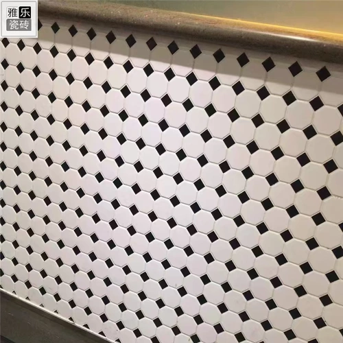 Восьмиугольная керамическая мозаика матовая черно -белая анти -стекло ванная комната ванная комната кухонная плитка плитка плитка на стена