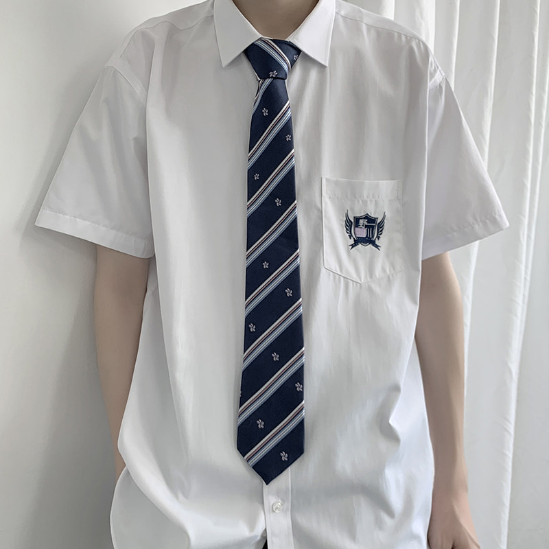 dk uniform jk short-sleeved shirt men's Japanese summer high-end fried street men's original pure ピュア white shirt