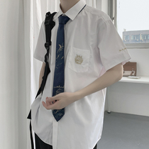 Starry Sky Moon Dk Uniform Jk Shirt Man Design Sensation Small Crowd Short Sleeve Shirt not the same mistress and summer load