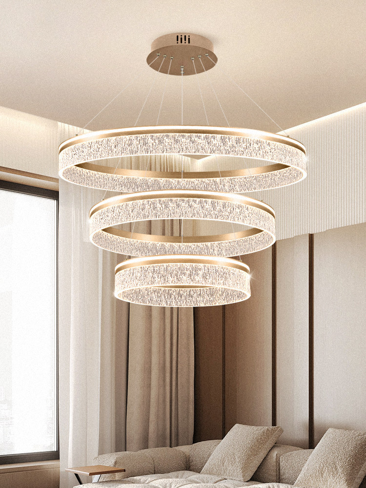 Italian-Style Light Luxury Living Room Chandelier Led Smart Room Light 2025 New Minimalist High-End Circular Hall Chandelier