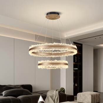Living Room Chandelier, Modern Light Luxury Style Dining Room Lamp, High-End Dining Room Main Light, 2025 New Model, Round and Elegant Main Hall Light