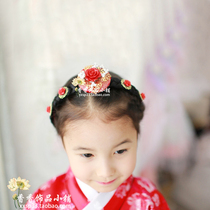 The Blue and Down notes South Korean womens Korean clothing hair accessories North Korean children New Years headwear haircut with dance performance Han clothes hairpin