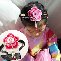 Green Plums North Korea National Korean Suit Traditional Hair Accessories Hanfu Headwear Child Hair Stirrup Performance Woman Hair Band Peony flow Su