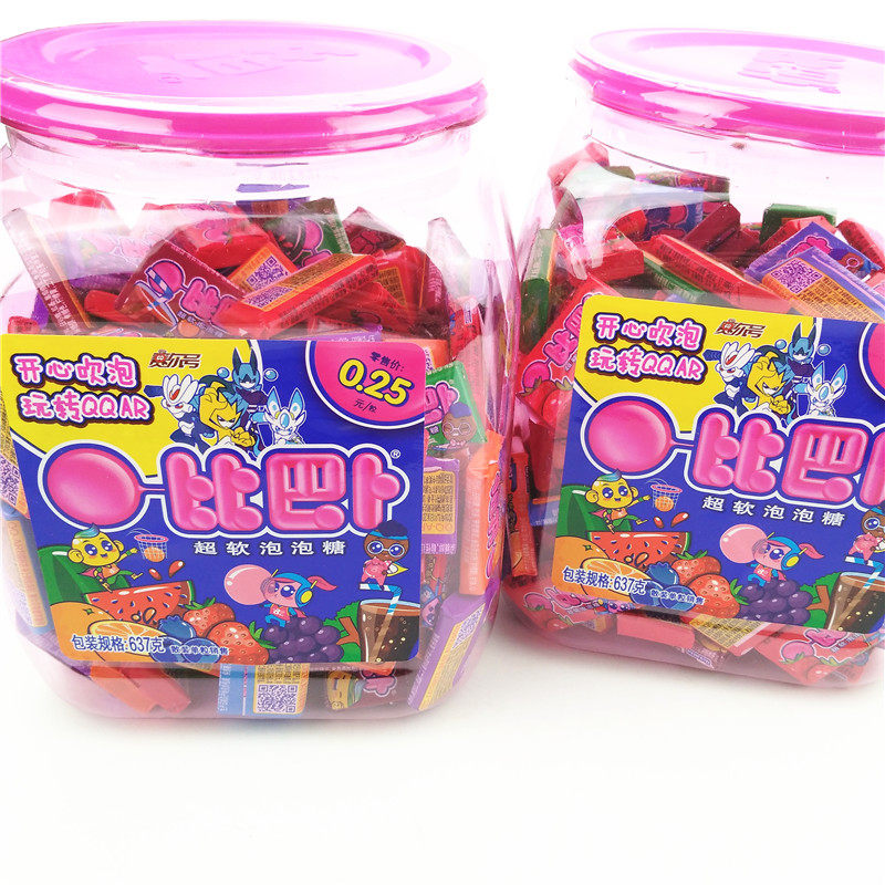 Bibab soft bubble gum 150 grain one barrel mix of many fruit taste chewing gum candy children snacks