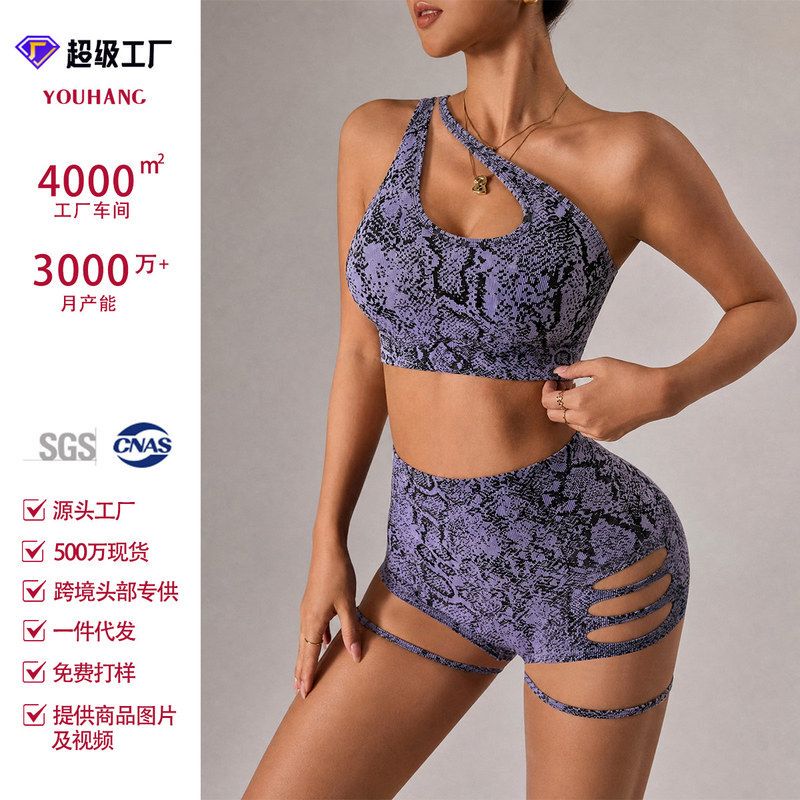 Amazon's New Summer Leopard Print Yoga Wear Sports Suit Seamless Asymmetrical Double Shoulder Straps Backless Sports Yoga Amazon's New Summer Leopard Print Yoga Wear Sports Suit Seamless Asymmetrical Double Shoulder Straps Backless Sports Yoga