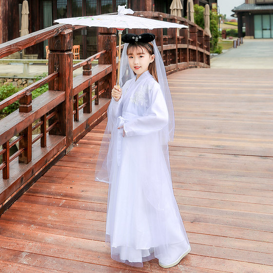 Children's Hanfu, Girls' Dance of Yunchuan, White Snake Performance Costume, Bai Suzhen Dance, Ancient Costume, Fairy Child, Chinese Style