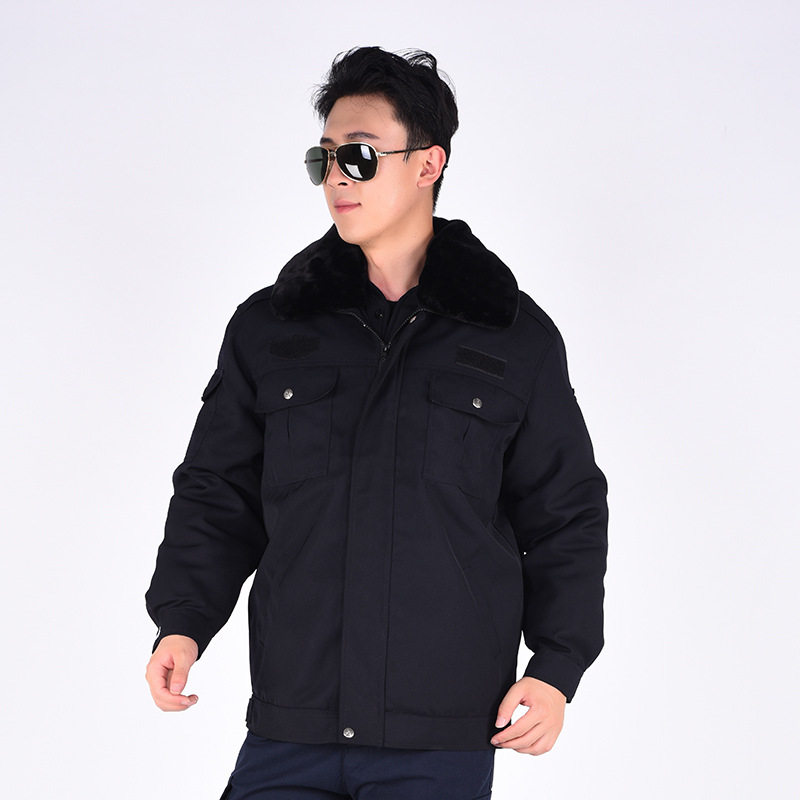 2018工作冬执勤保安棉衣制服加厚棉袄多功能