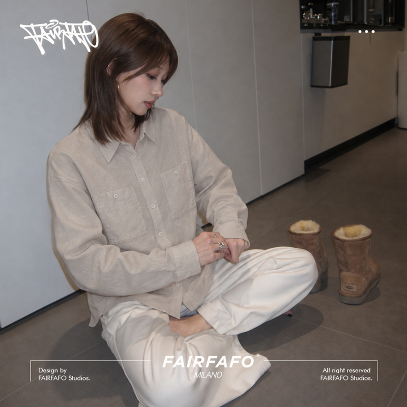 Chore Paris【Light Oxygen Double-Layer Linen Shirt】26 New Breathable Lightweight Sunscreen Shirt for Women Spring and Autumn
