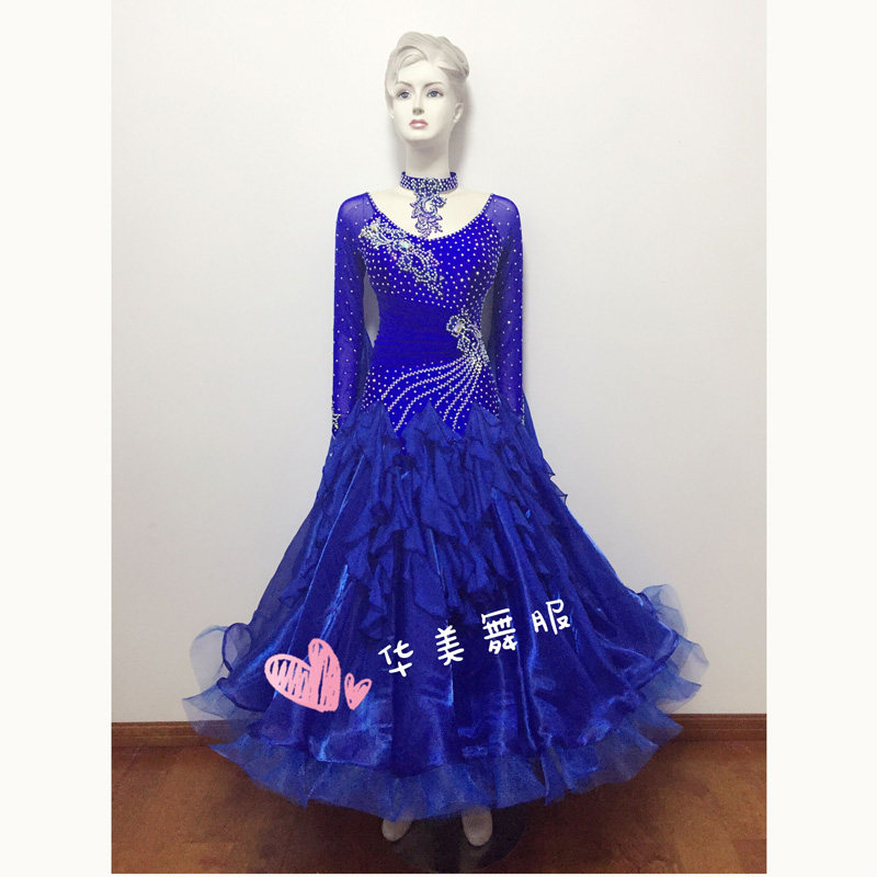 Huamei Dance Suit Morden Dance Competition New Grand Swing National Standard Foreign Dress Performance Suit Overvalued A082