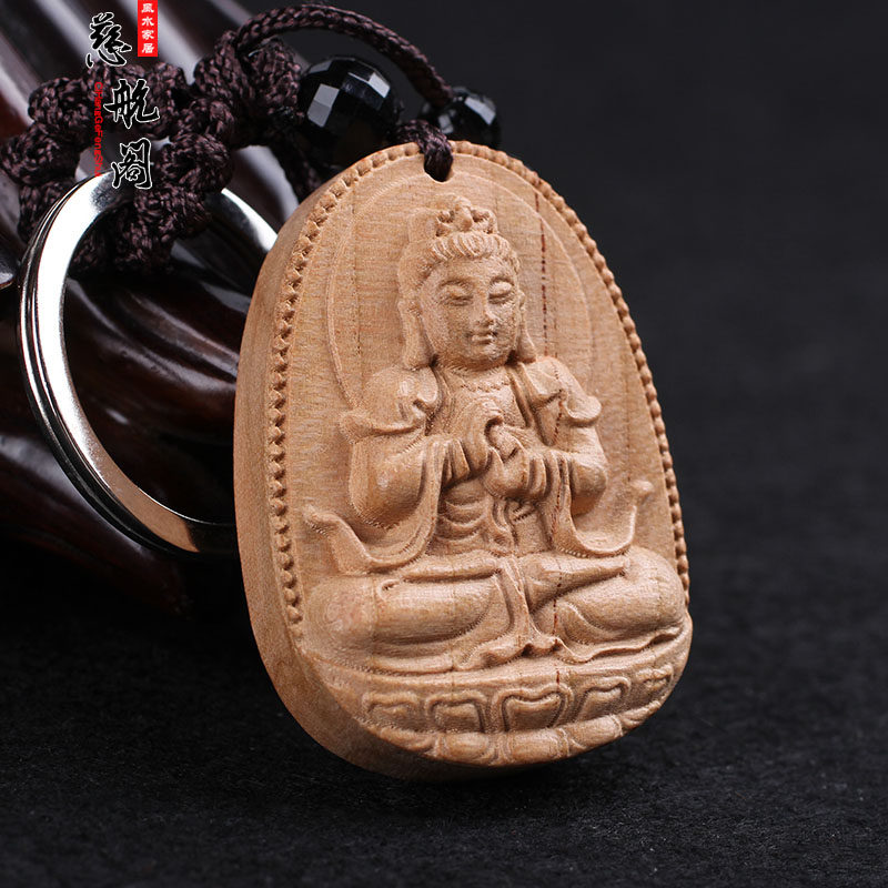 Taishan Cihang Pavilion Peach wood Big Day as a guardian deity Zodiac Monkey Sheep Natal Buddha Life-long guardian deity
