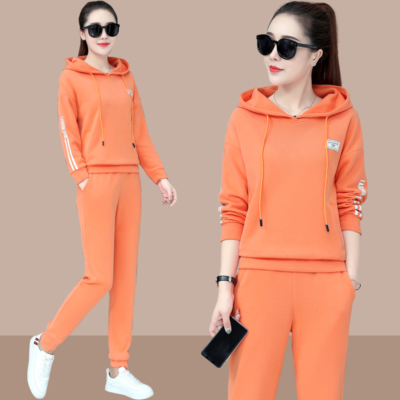 Ladies Autumn Suit 2021 New Spring and Autumn Fashion Sportswear Set Harlan Sweatshirt Casual Two-Piece Set