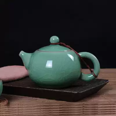 Longquan Celadon Xishi Purple Clay Pot Tea Set Ge Kiln Teapot Ceramic Single pot with filter Tea pot 200ml Ice crack