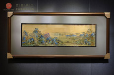 Вышивка Сучжоу 艺绫手工刺绣精品收藏千里江山图1丝2丝新中式别墅客厅书房背景画