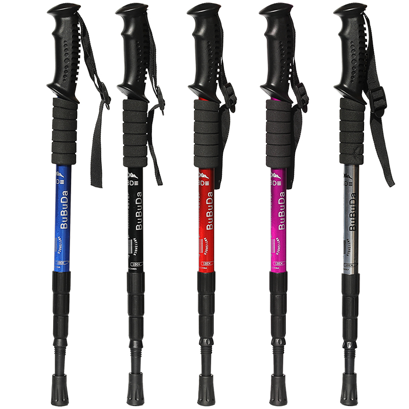 Outdoor portable outdoor hiking poles for men and women mountain climbing ultra-light telescopic crutches Crutches cane T-handle straight handle optional
