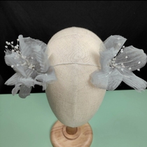 Mego Original Gray Handmade Flower Crystal Bridal Headgear Headband and Makeup Style Photos and Travel Photography Locations