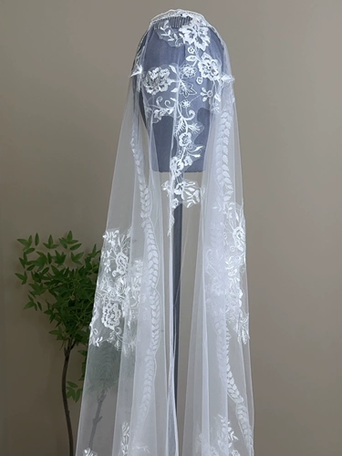 Meiga Retro кружевая невеста вуаль свадебные аксессуары образец съемки на открытом воздухе фото путешествия жесткая вуаль