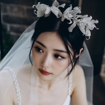 Mego original organza leaf forest handmade garland bridal headwear photo studio photo modeling sample