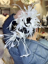 Meiko original silk ostrich feathers flower branches and feathers handmade bridal headwear and makeup styling photo studio photo shoot exterior