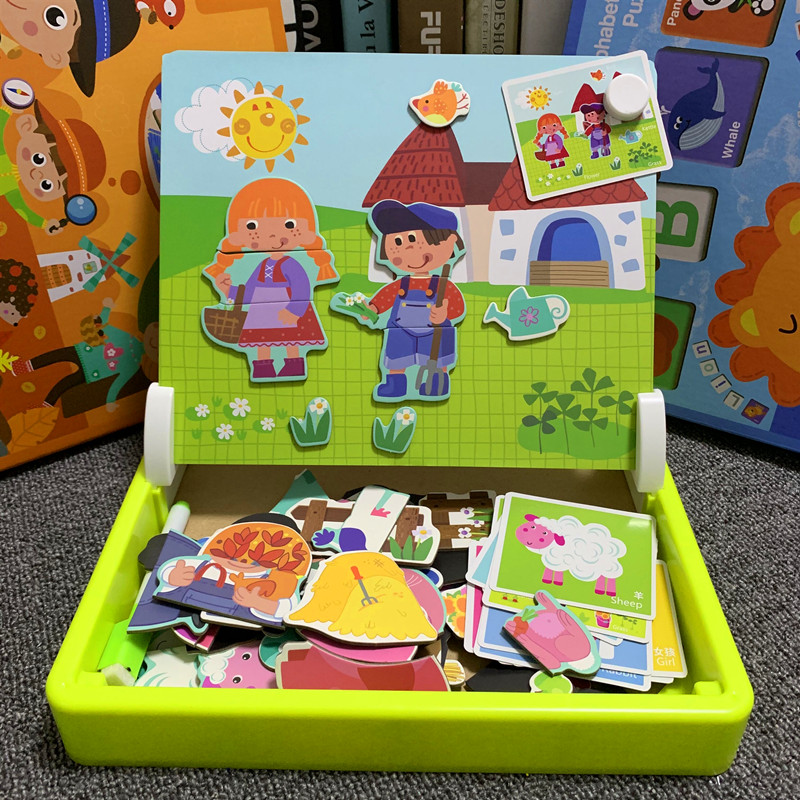 Magnetic 3D three-dimensional puzzle children's educational toys intellectual development 1-2-3 years old boys and girls baby early childhood education