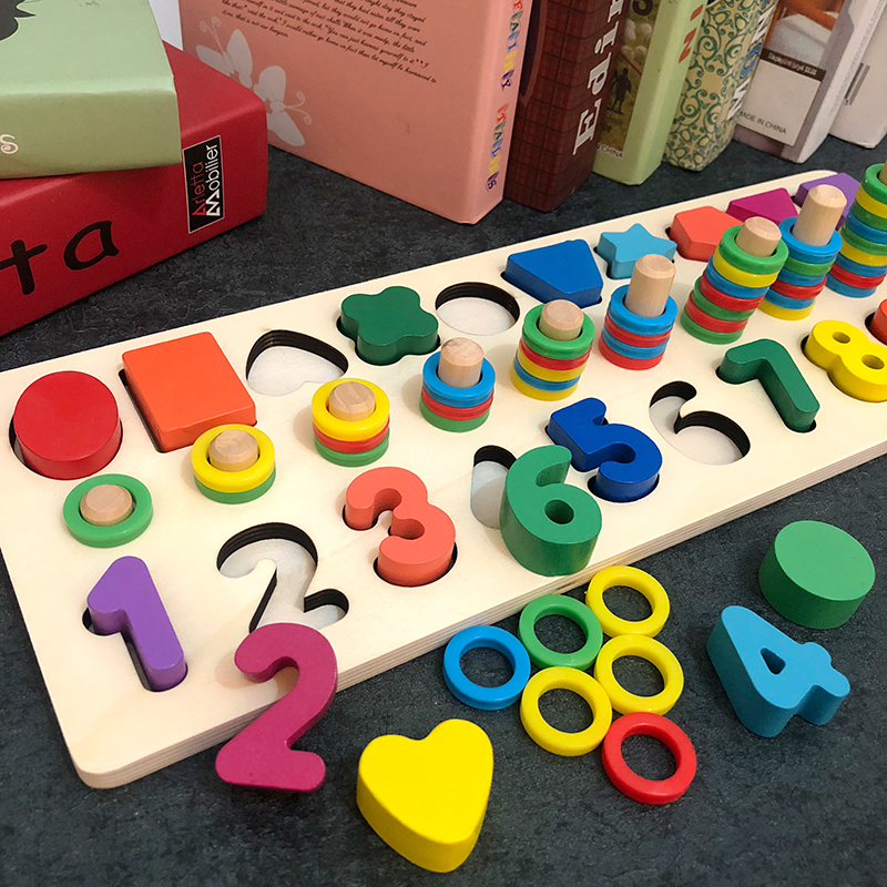 Children's toys 0-1-2-3 years old boy develop Yintellect girl baby Early teaching recognize digital puzzle 4-6 years old