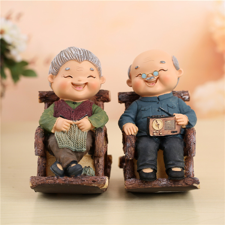 Warm Couple of Old Man and Old Woman, Grandpa and Grandma, Wedding Room Decoration Ornaments, Elder Wedding Gifts Warm Couple of Old Man and Old Woman, Grandpa and Grandma, Wedding Room Decoration Ornaments, Elder Wedding Gifts