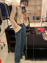 wxlstudio French vintage lace cut-out shirt female 2021 spring new careful Machine top