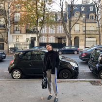 wxlstudio premium color matching legs straight nine-point knitted radish pants womens Joker high waist small feet Haren pants