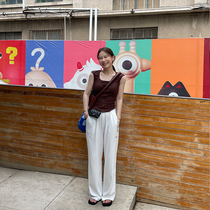 WXLSTUDIO Advanced senses U collar T-shirt Vest Woman 2021 Fall new workout beware with bottom blouses