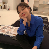 WXLSTUDIO wave edge foreign style shirt women 2021 spring new design sense niche fashion lace shirt