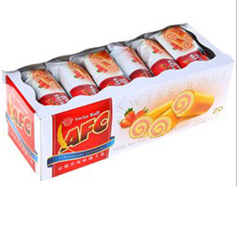 【天猫超市】越南进口AFC草莓味瑞士卷360g饼干零食品夹心蛋糕