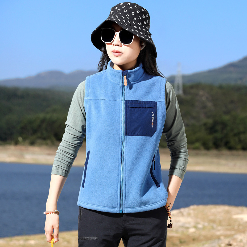 Outdoor Sports Fleece Vest for Women, Autumn and Winter, Middle-Aged and Elderly Mothers, Winter Fleece Vest, Outerwear Vest, Sleeveless Jacket