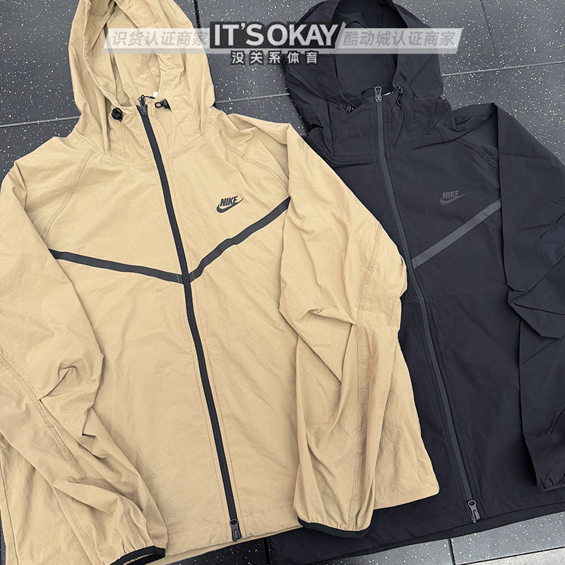 Nike/Nike Men's Printed Small Logo Casual Sports Outdoor Woven Windproof Hooded Jacket Hm7152