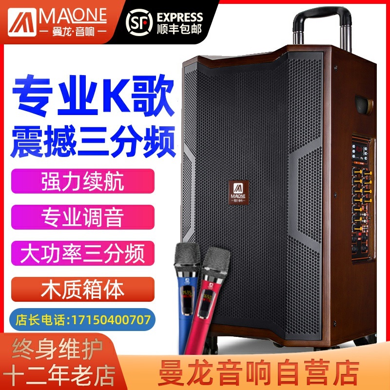 Manlong Sound Outdoor singing High Power Network Red k Song Performance Guitar Playing mobile Lalever Square Dance Box