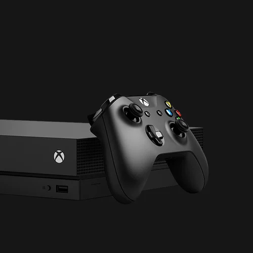 Microsoft Xbox One X, черная домашняя развлекательная консоль 1 ТБ, игровая консоль для домашнего телевизора с курицей и черной ручкой