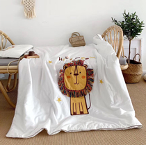 Lion summer quilt three-dimensional embroidery Modal childrens summer quilt Kindergarten summer cool quilt washable single air conditioning thin quilt