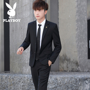 Suit hai mảnh bộ đàn ông Playboy 2019 mùa xuân mới phiên bản Hàn Quốc của bộ đồng phục giản dị hai mảnh khóa áo khoác