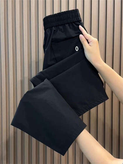 冰丝哈伦裤女夏季薄款宽松显瘦大码休闲直筒九分速干裤束脚运动裤