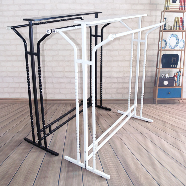 Retro selling clothes rack clothing store hanger display stand floor-standing double-row middle island rack women's clothing store shelf children's clothing